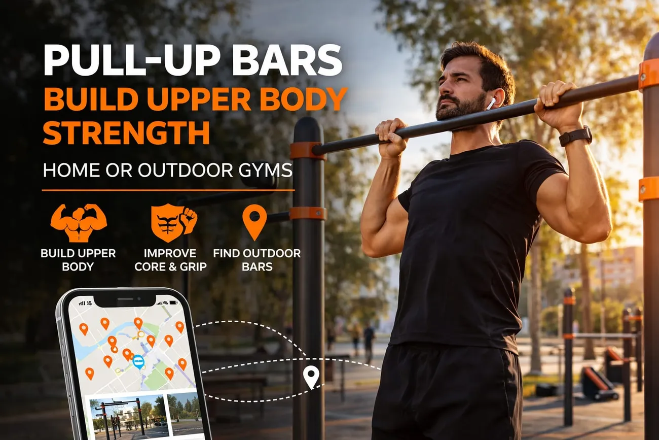 Cover: Pull-Up Bar Benefits: Build Real Strength Anywhere (Home or Outdoor Gyms) – Workout Places blog