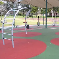 Victoria Park
The UrbanFiT outdoor gym at Victoria Park used strategic soft-fall and equipment based on four main areas of health to mark different workout zones.