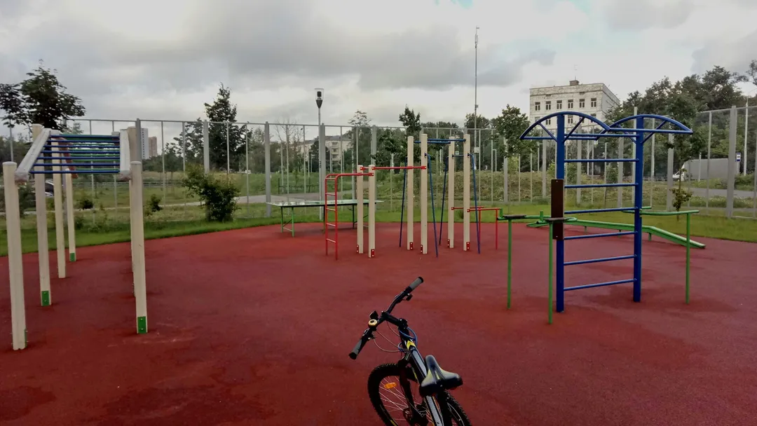 Bancă pentru abdomen la Calisthenics Park at Базовская улица, Москва – fotografia 5 din 6