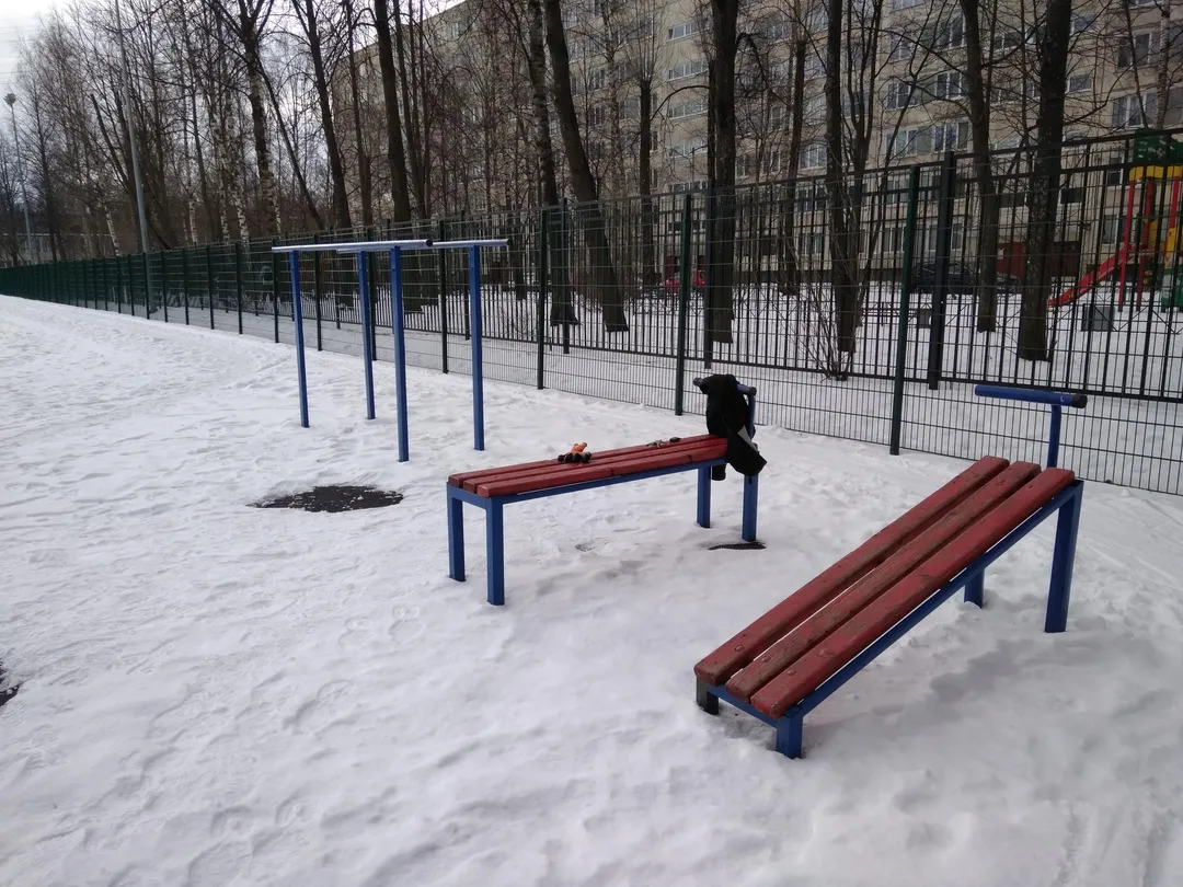 Bancă pentru abdomen la Calisthenics Park at проспект Науки, Санкт-Петербург – fotografia 3 din 4