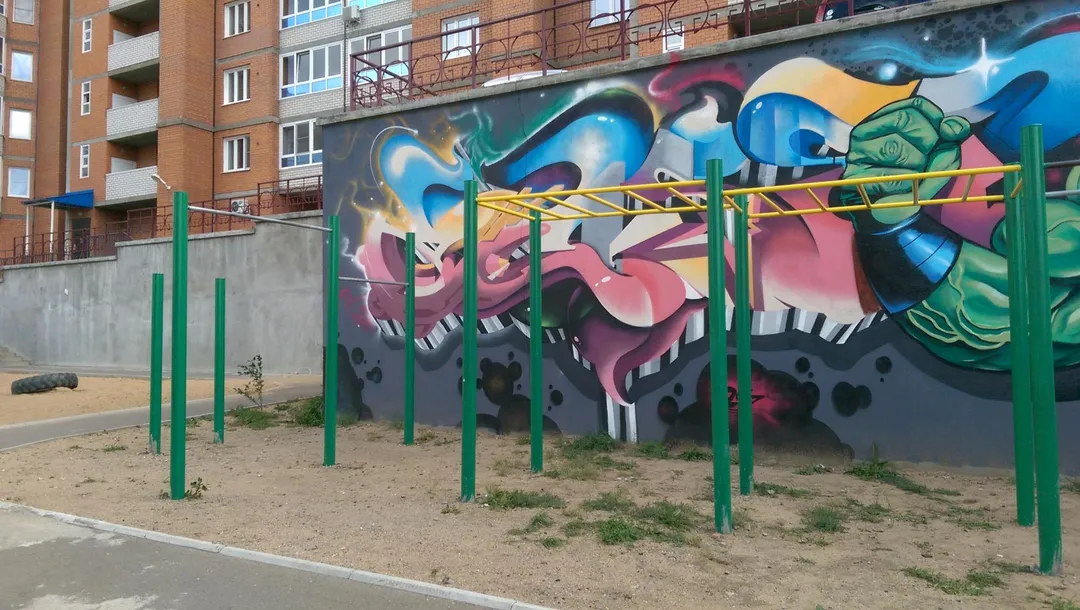 Sbarra per trazioni presso Calisthenics Park at Смоленская улица, Чита – foto 6 di 9