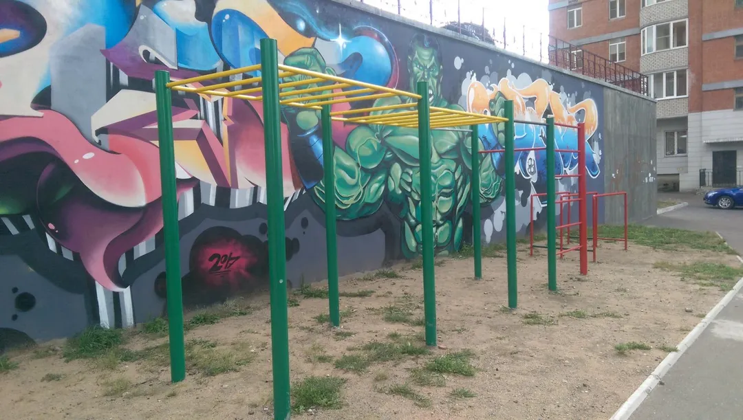 Sbarra per trazioni presso Calisthenics Park at Смоленская улица, Чита – foto 1 di 9