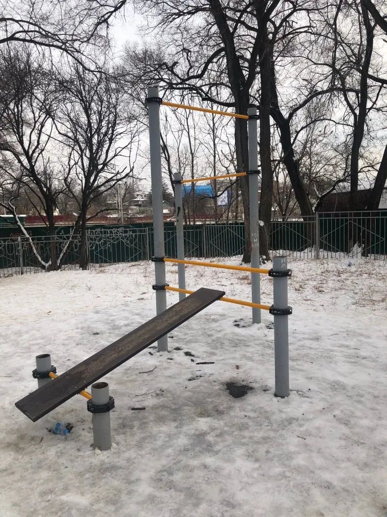 Panca per addominali presso Calisthenics Park at Цимлянская улица, Хабаровск – foto 3 di 6